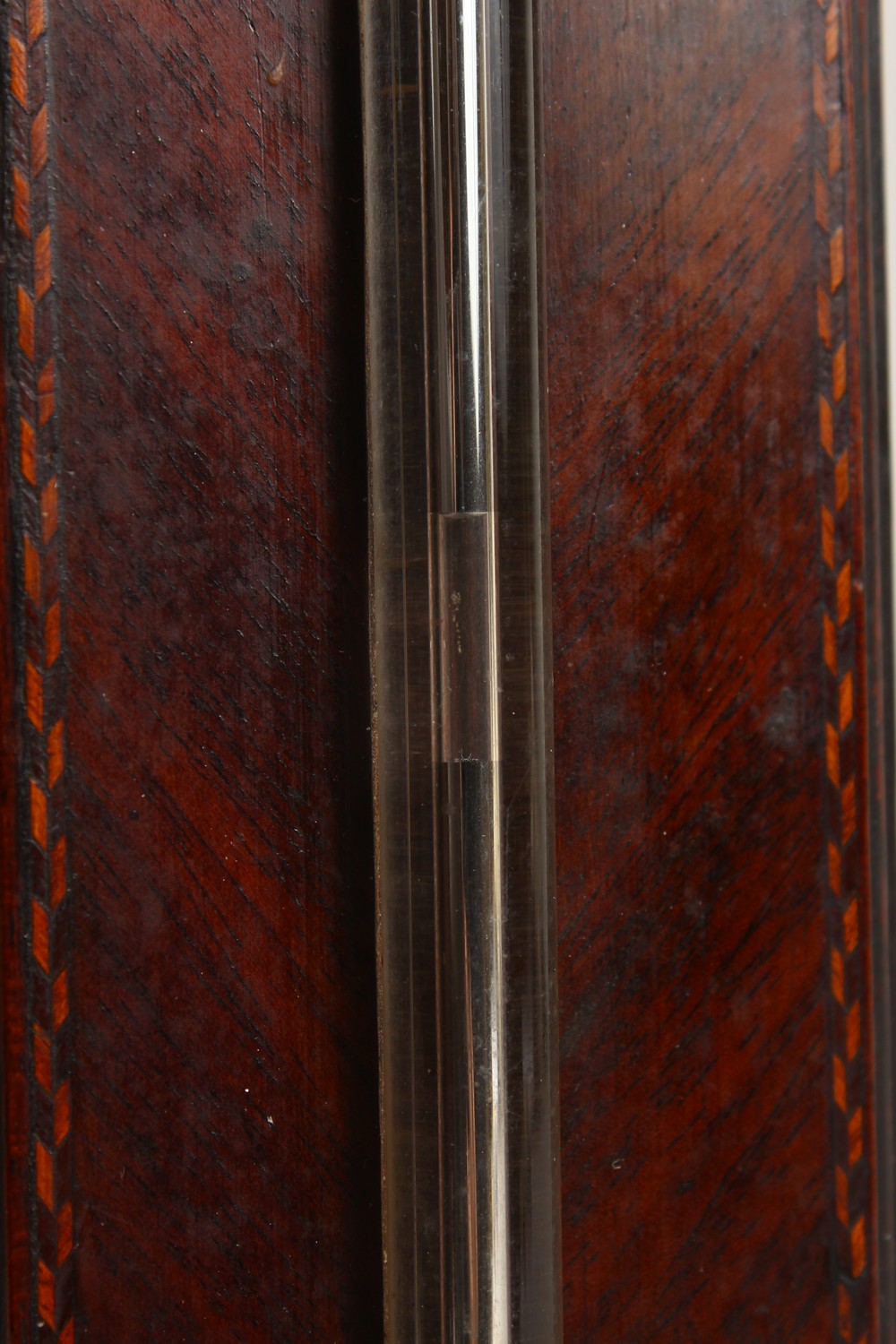 A GEORGE III MAHOGANY STICK BAROMETER by B. GATTY, READING, with brass face. 37ins long. - Image 5 of 10