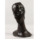 AFTER WILHELM LEHMBRUCK (1881-1919) GERMAN. A BRONZE BUST OF A YOUNG LADY. Signed LEHMBRUCK 4/6 with