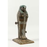 A VIENNA STYLE COLD PAINTED BRONZE, modelled as an Egyptian Mummy. 22cms high.