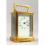 A 19TH CENTURY FRENCH REPEATER CARRIAGE CLOCK. 10cms high.