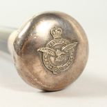 A SILVER HANDLE CANE PER ARDUA AS ASTRA, ROYAL AIR FORCE. 90cms long.