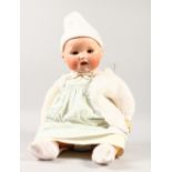 ARMAND MARSEILLE. A LARGE BISQUE HEADED BABY DOLL with clothes. Stamped A/M Germany, 351/108.