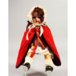 A HEUBACH PORCELAIN HEADED DOLL, 250, with weighted eyes and articulated body. 30cms high.