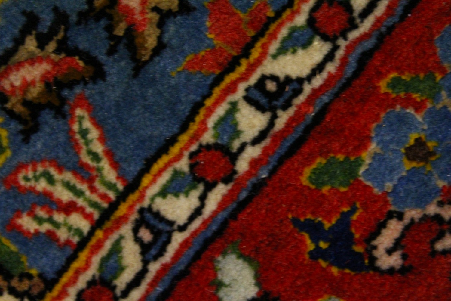 A GOOD PERSIAN RUG, with five rows of eight panels, each decorated with trees and flowers, in a - Image 6 of 8