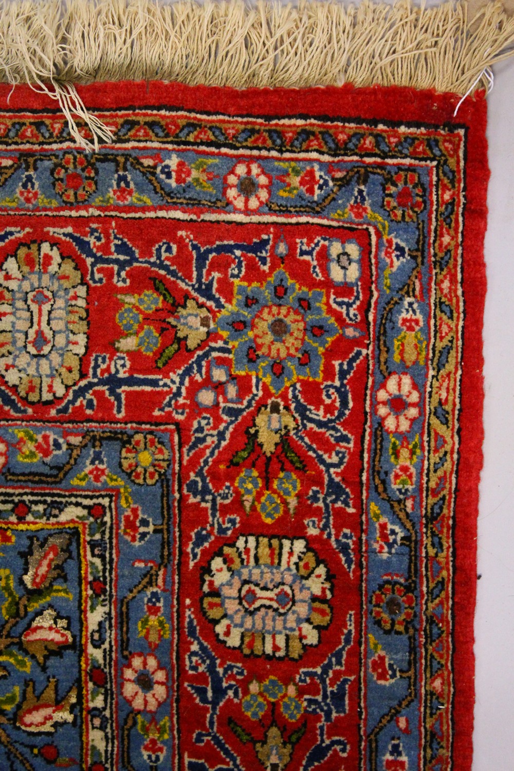 A GOOD PERSIAN RUG, with five rows of eight panels, each decorated with trees and flowers, in a - Image 2 of 8