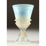 AN ITALIAN LATTECHINO GOBLET. 14cms high.