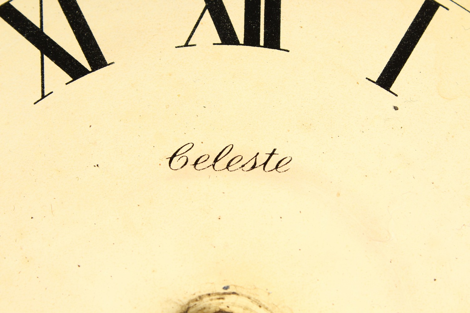 AN EARLY 20TH CENTURY NICKEL PLATED CIRCULAR WALL CLOCK, chiming on the hour, cream enamel dial with - Image 4 of 8