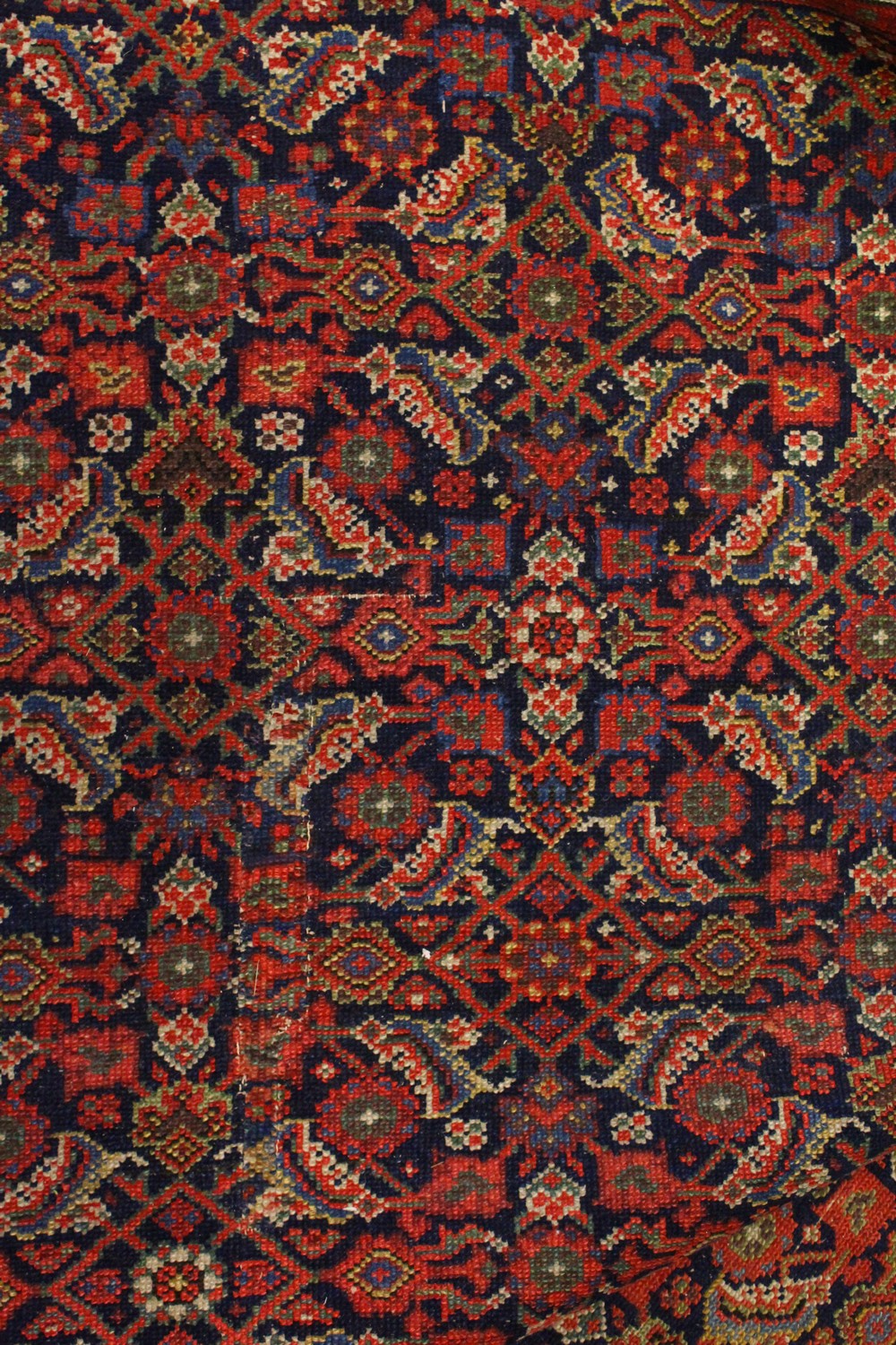 A PERSIAN LONG CARPET, blue ground with stylized geometric motifs, with a similar border. 500cms x - Image 6 of 11