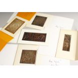 ILIAS LALAOUNIS. FIVE CLASSICAL RELIEF PICTURES MOUNTED IN CARDS.
