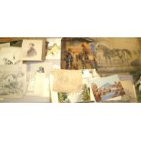 WATERCOLOURS, drawings etc., mainly 19th c. (Q).