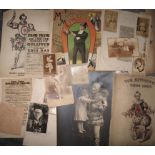 [CLOWNS, Marionettes, etc.] a misc. coll'n of 19th & 20th c. material, photos, prints, etc. (Q).