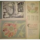 [ARTWORK] prints, watercolours designs, calligraphy etc. by Jaqueline Bennett, 20th c., album +