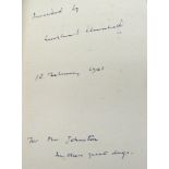 CHURCHILL (W. S.) Into Battle. Speeches., 8vo, INSCRIBED & SIGNED "Inscribed by Winston S. Churchill