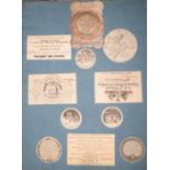 [HOROLOGY] a coll'n of trade cards, engr. & ms. watchpapers, etc., mounted on album leaves (Q).
