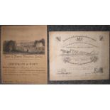 [AGRICULTURE] 2 x engraved, pictorial 19th c. merit awards to agricultural labourers (2).