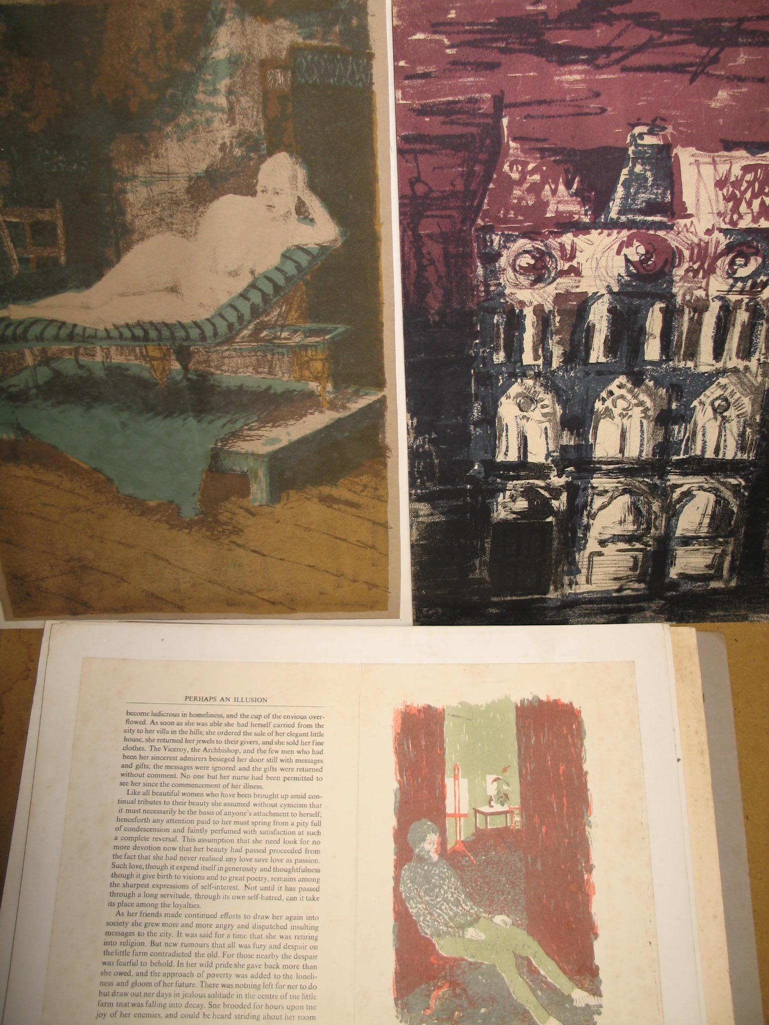 A folder of lithographic illustrations, in the manner of Bonnard (Q).