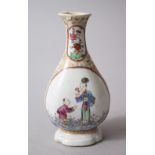 AN 19TH CENTURY CHINESE FAMILLE ROSE PORCELAIN MANDARIN VASE, with decorated panels of figures at