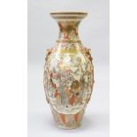 A LARGE AND FINE QUALITY JAPANESE SATSUMA OVOID BODY VASE, the imposing vase with two main panels