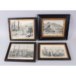 THREE FRAMED AND GLAZED PRINTS OF TEHRAN plus one other, one of The City Gates, The English