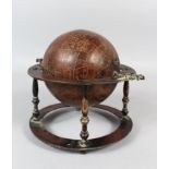 A SMALL 19TH CENTURY ISLAMIC BRONZE CELESTIAL GLOBE, 15cm diameter.