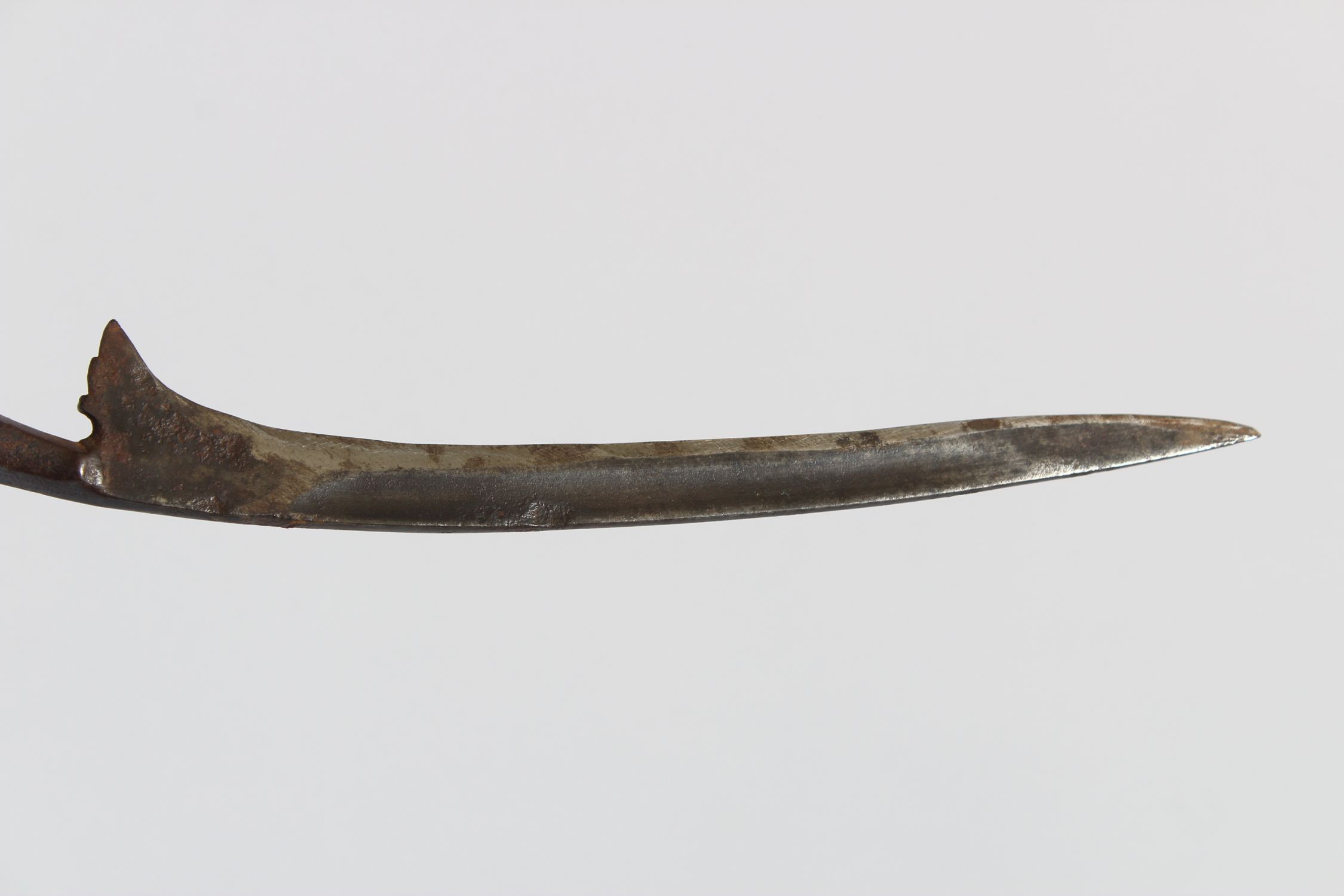 TWO 18TH-19TH CENTURY MALAYSIAN DAGGERS, one with rhino carved handle, 40cm long. - Image 3 of 5