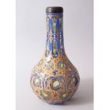 A VERY FINE 19TH CENTURY GOLD OVERLAID BOHEMIAN GLASS HUQQA BASE made for the Islamic Ottoman
