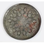 AN 18TH CENTURY OTTOMAN TURKISH TINNED COPPER CIRCULAR DISH, 20cm diameter.