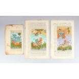 THREE PERSIAN MANUSCRIPTS with painted scenes.