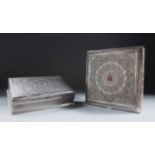 TWO VERY IMPORTANT SILVER PERSIAN PALESTINIAN BOXES, one gifted by AMIR ABBAS HOVEYDA - The Prime