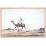 JOHN SILVESTER BEUNT, Study of Camel and Rider signed, watercolour 16cm x 24cm.