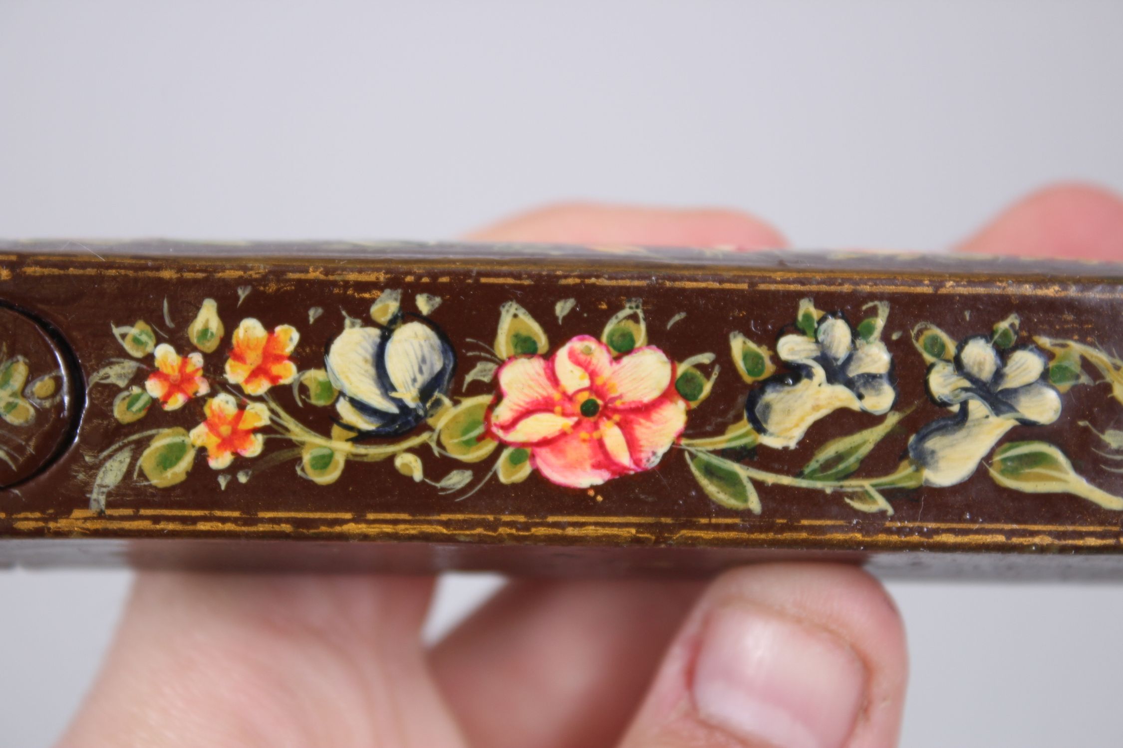 TWO SMALL PERSIAN LACQUER PEN BOXES, 12.5cm long. - Image 6 of 6