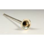 A MINIATURE SILVER POST HORN. Birmingham 1889. 21cms long.