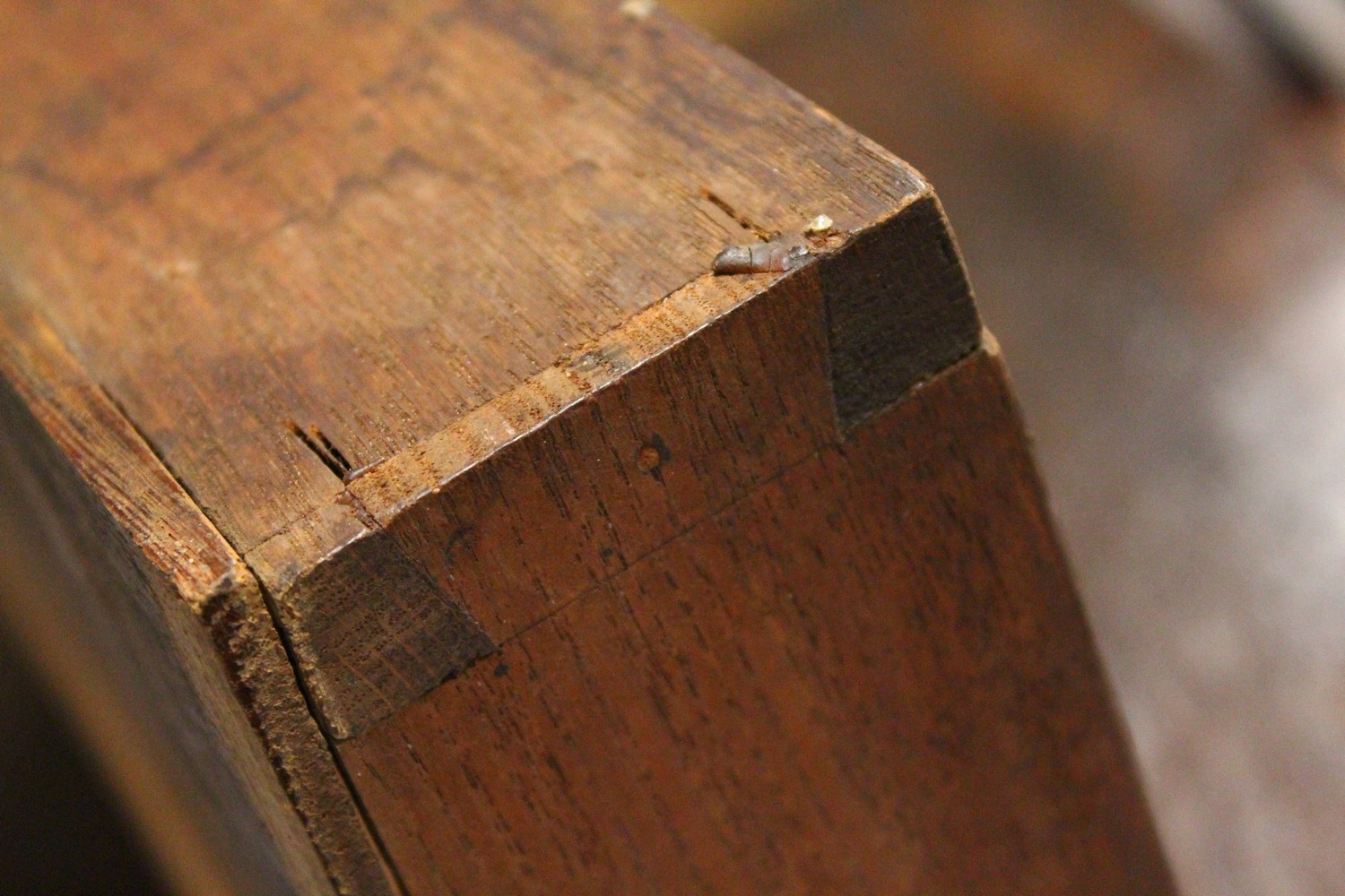 AN 18TH CENTURY OAK SIDE TABLE, with a single long drawer, on turned legs united by stretchers. 84cm - Image 6 of 11