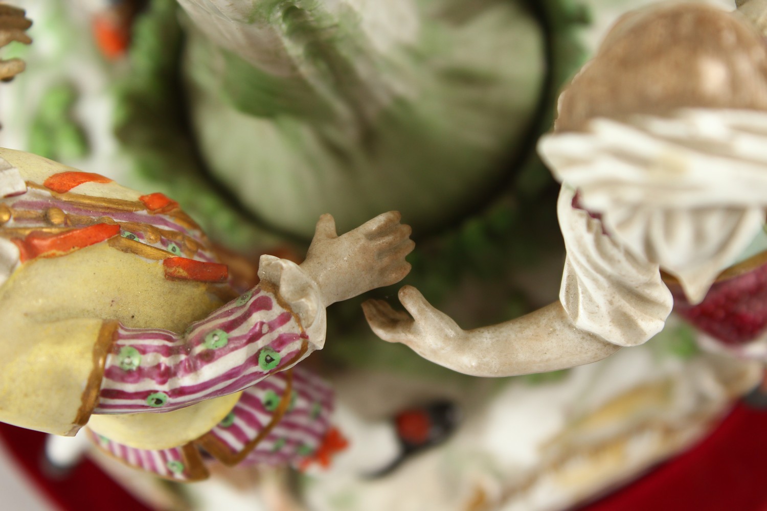 A 19TH CENTURY MEISSEN PATTERN GROUP, "RING-A-RING O' ROSES", four young figures dancing around a - Image 9 of 22