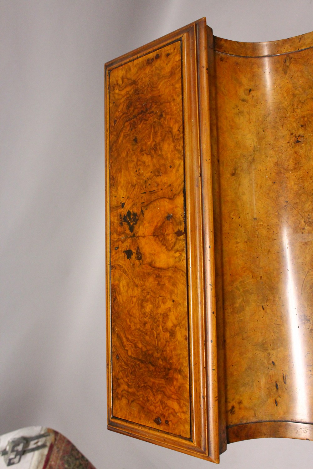 A GOOD VICTORIAN FIGURED WALNUT PIANO TOP DAVENPORT, with rising top, pull out writing surface, four - Image 8 of 35