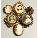 A BAG OF SIX VICTORIAN BROOCHES.