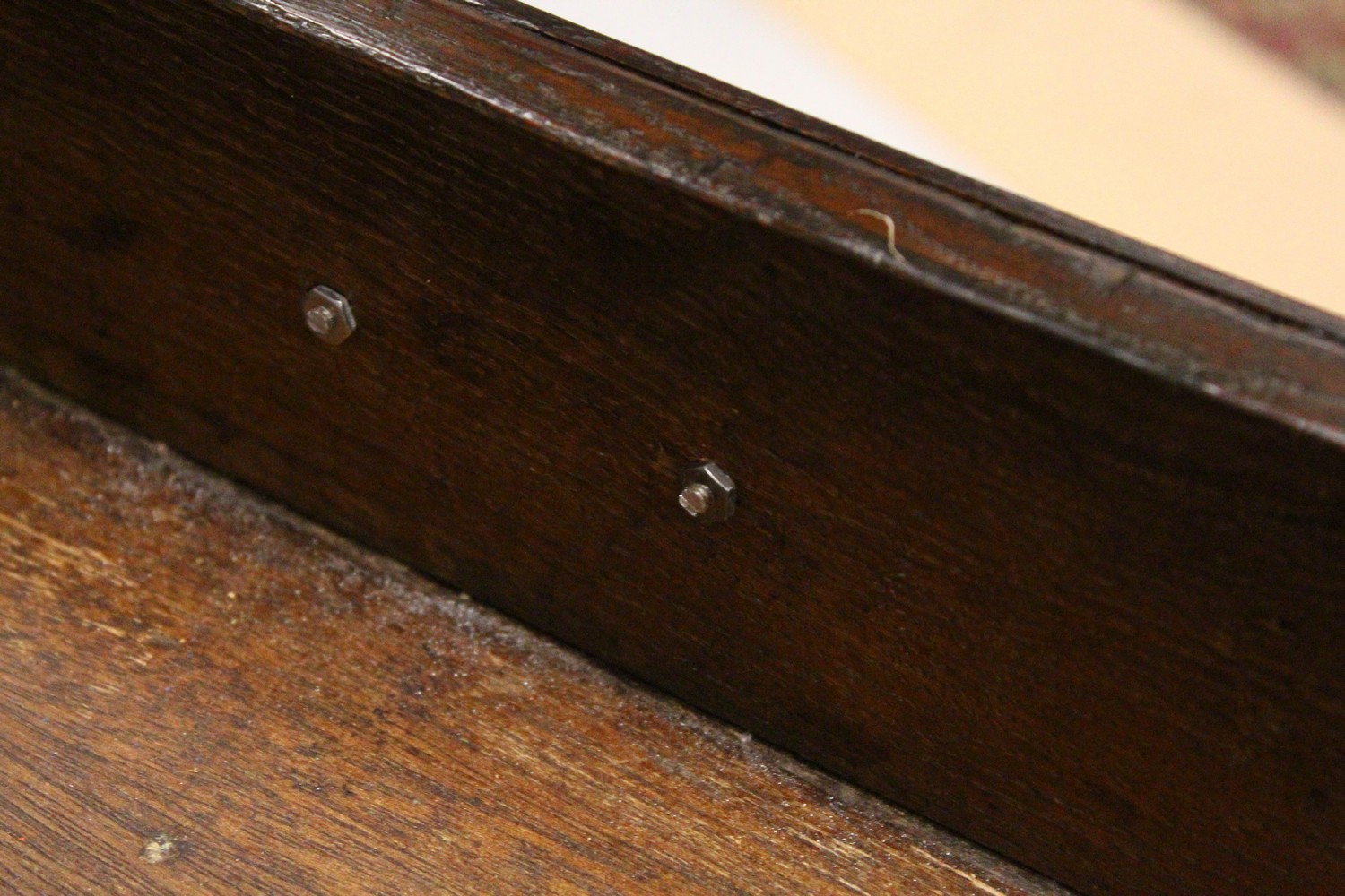 AN 18TH CENTURY OAK SIDE TABLE, with a single long drawer, on turned legs united by stretchers. 84cm - Image 5 of 11