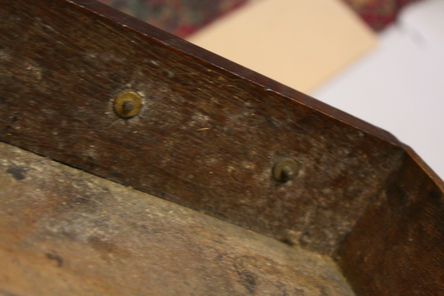 AN 19TH CENTURY OAK DESK ON STAND, with sloping front, fitted interior with small drawers, on a - Image 17 of 19