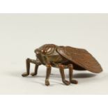 A SMALL BRONZE MODEL OF A FLY. 5cms long.