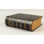 CASSELLS ILLUSTRATED FAMILY BIBLE, 19th Century, in a diced leather binding.