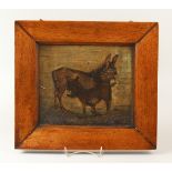 19TH CENTURY ENGLISH SCHOOL. A Donkey and Foal, Oil on Paper laid down on Canvas, Indistinctly