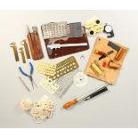 A COLLECTION OF JEWELLERY MAKING EQUIPMENT, DRAWING INSTRUMENTS, and related items.