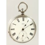 A SILVER POCKET WATCH, Baume, Geneva.