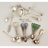 A SIFTER SPOON AND VARIOUS SPOONS. 12ozs.