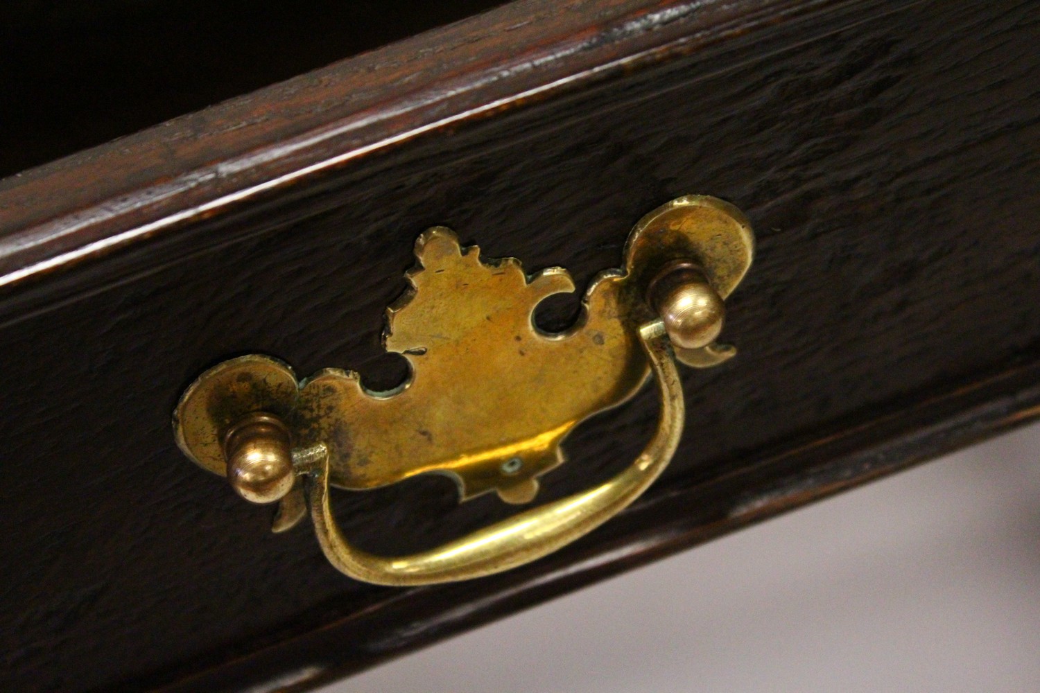 AN 18TH CENTURY OAK SIDE TABLE, with a single long drawer, on turned legs united by stretchers. 84cm - Image 3 of 11