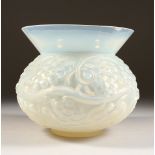 A LALIQUE VASE "FONTAINEBLEAU" TINTED. Etched R. LALIQUE, FRANCE. No. 1036. 17.5cms high. Illus.