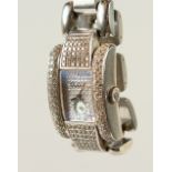 A VERY GOOD CHOPARD LA STRADA DIAMOND SET WRISTWATCH, with extra links and paperwork in original