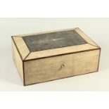 A SUPERB LARGE SHAGREEN COVERED HUMIDOR, the top and sides with light grey shagreen and dark grey