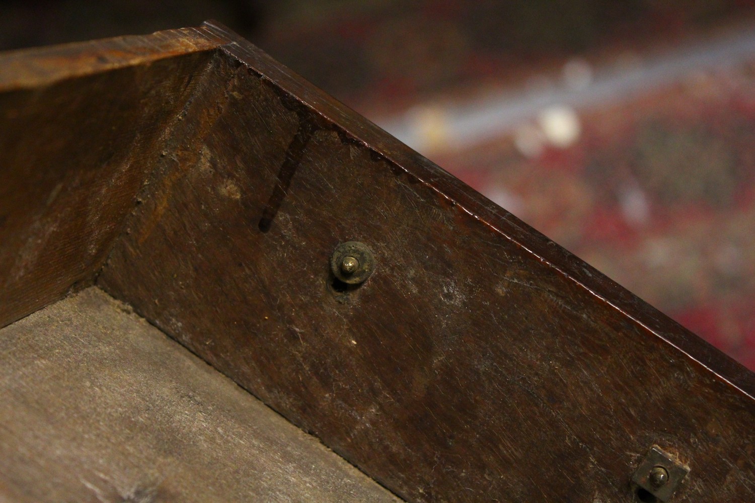 AN 19TH CENTURY OAK DESK ON STAND, with sloping front, fitted interior with small drawers, on a - Image 16 of 19