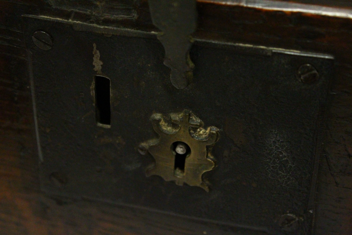 AN 19TH CENTURY OAK DESK ON STAND, with sloping front, fitted interior with small drawers, on a - Image 6 of 19